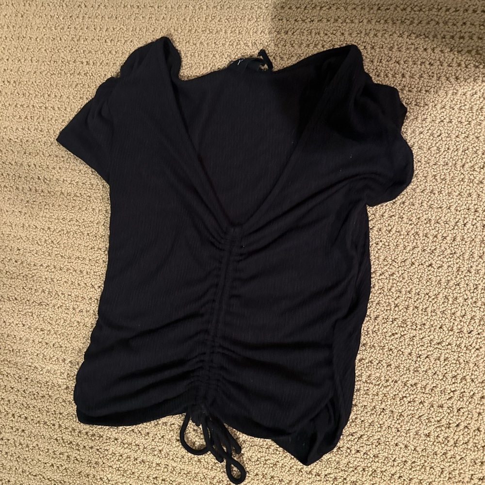 Black Ruched Women's Top
